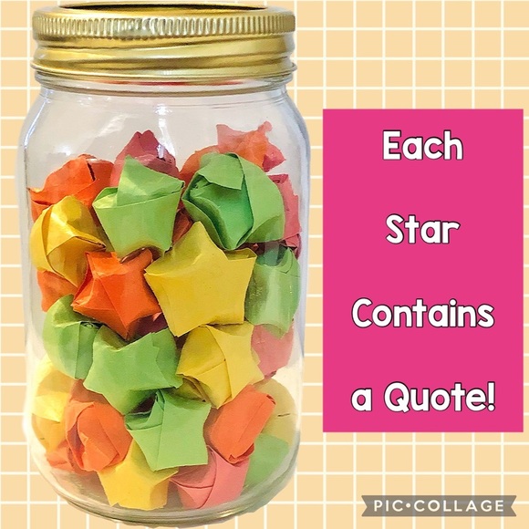 Paper Stars In A Jar: 45 Inspirational, Self-Love Handwritten Reminders/ Quotes - Picture 1 of 3